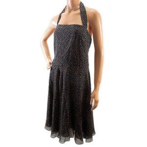 COLDWATER CREEK Silk Polka Dot Summer Halter Dress